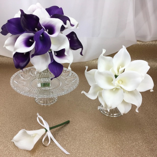 Bouquet artificiel de lys callas