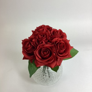 6 roses en soie texture fraîche