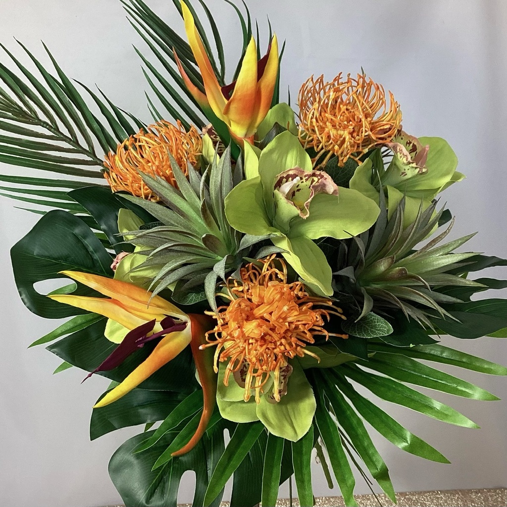 Bouquet de fleurs exotiques artificielles