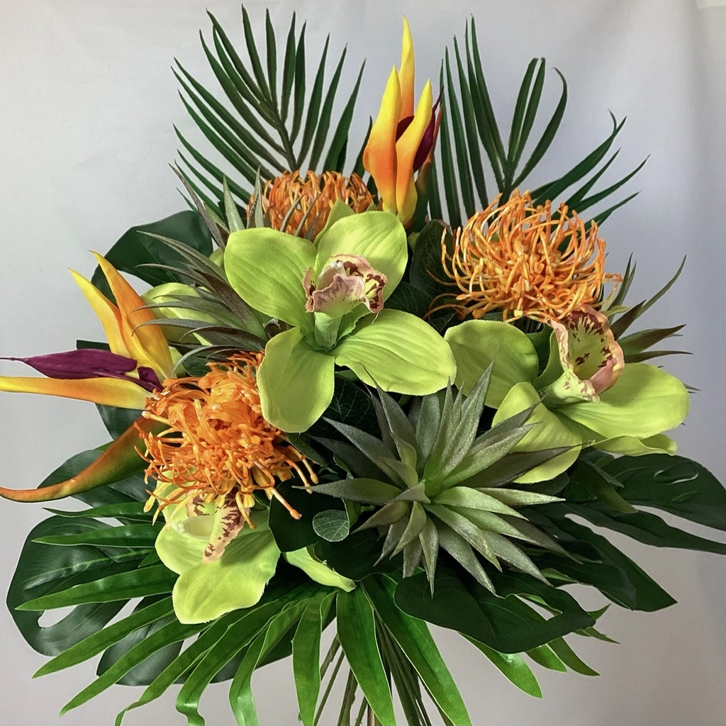 Bouquet de fleurs exotiques artificielles