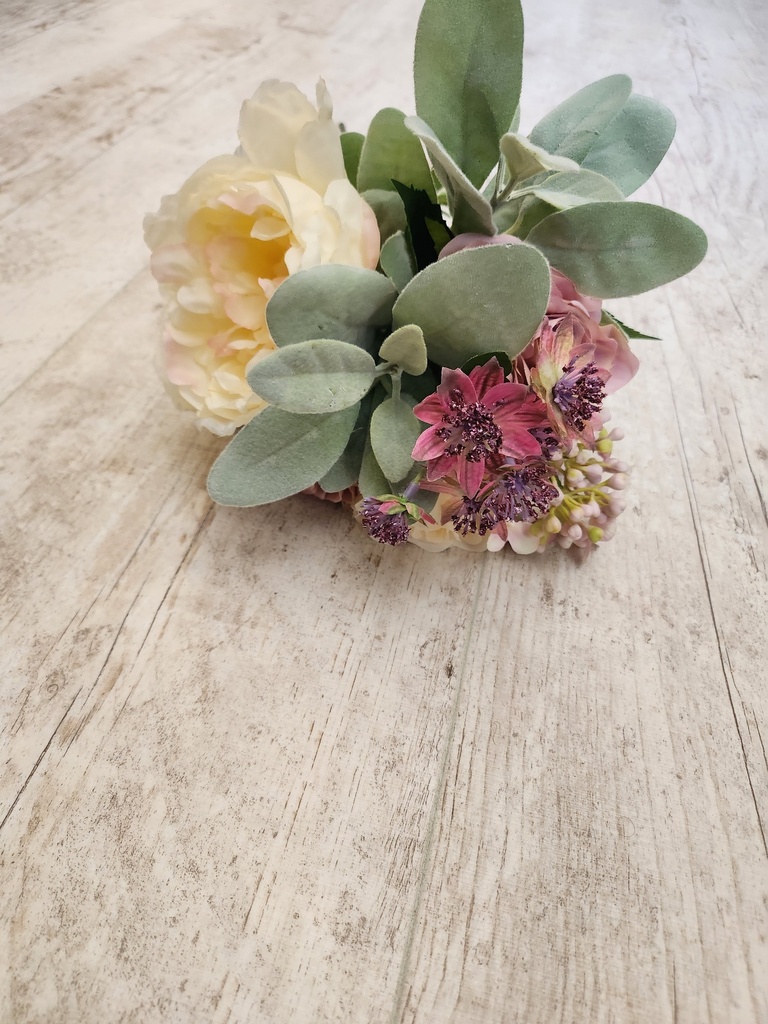 Bouquet bohême vanille et rose