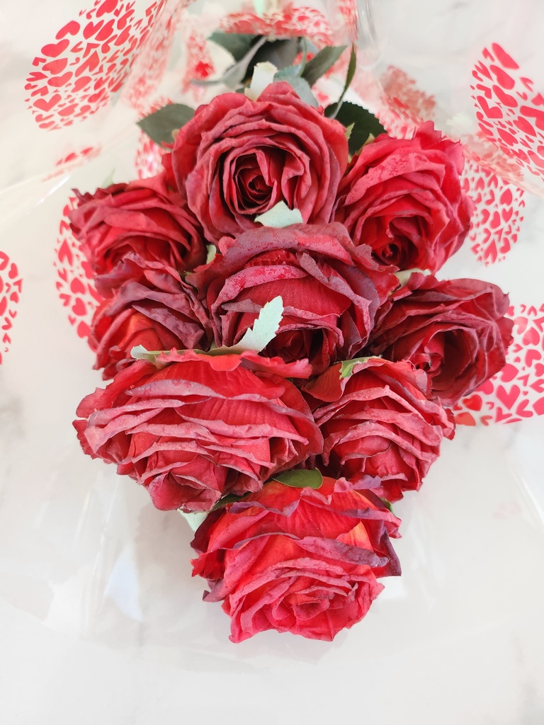 Rose effet "séchées" à la pièce (18 pièces)