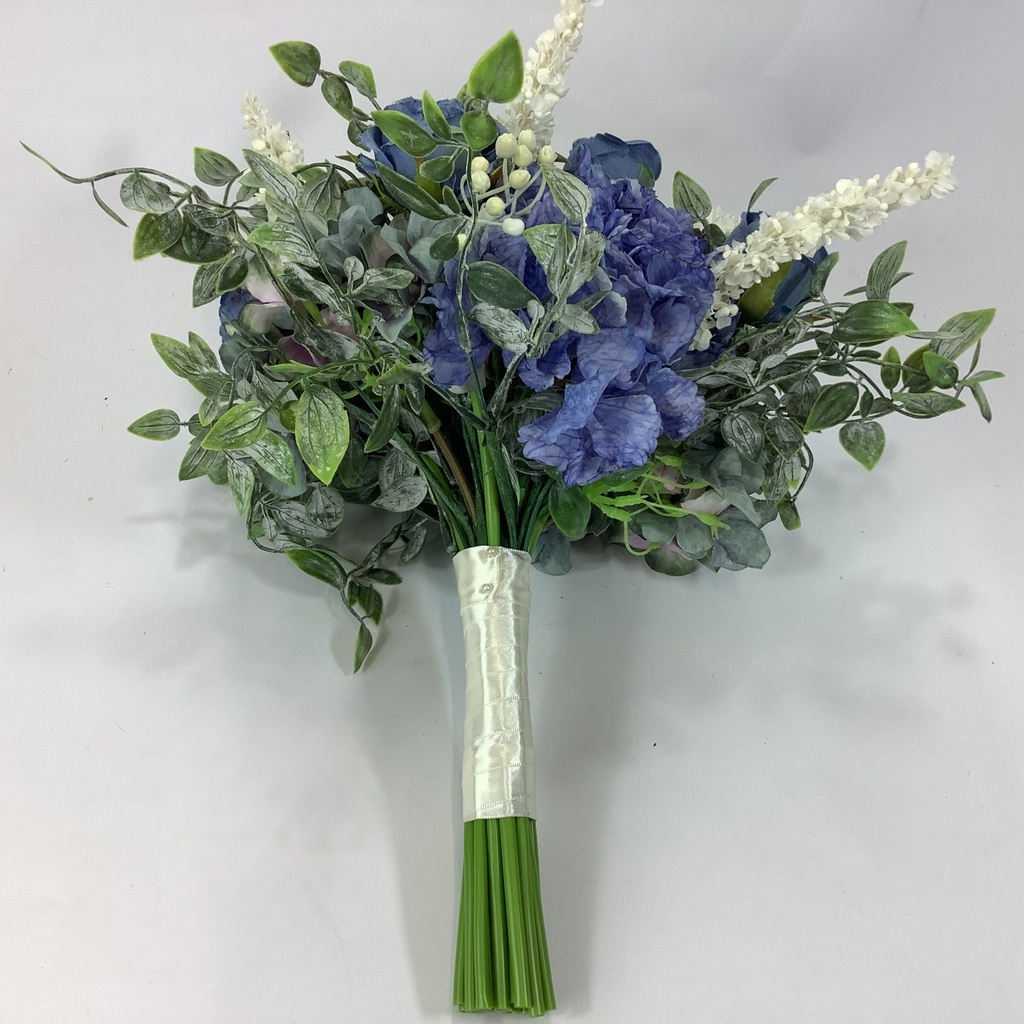 Bouquet artificiel de roses, d'hortensias et de verdure