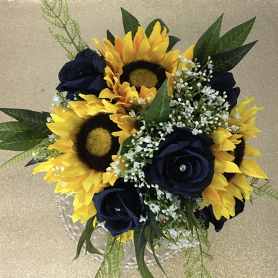 Bouquet artificiel rose et tournesol