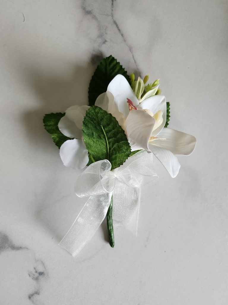Boutonnière artificielle orchidée