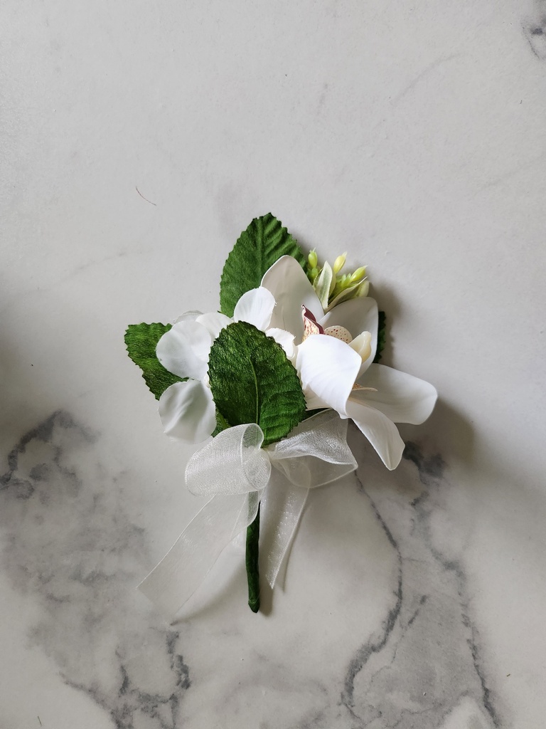 Boutonnière artificielle orchidée