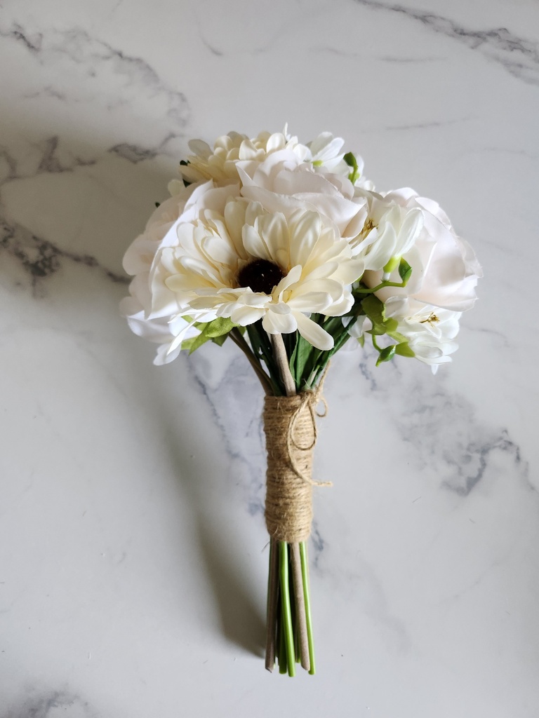 Bouquet artificiel freesia, rose et 