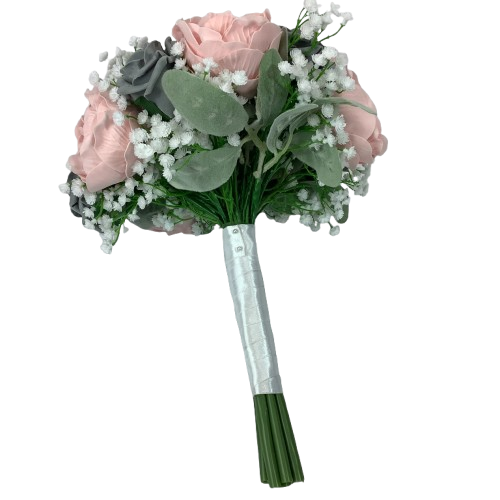 Bouquet artificiel de rose, pivoine et gypsophile