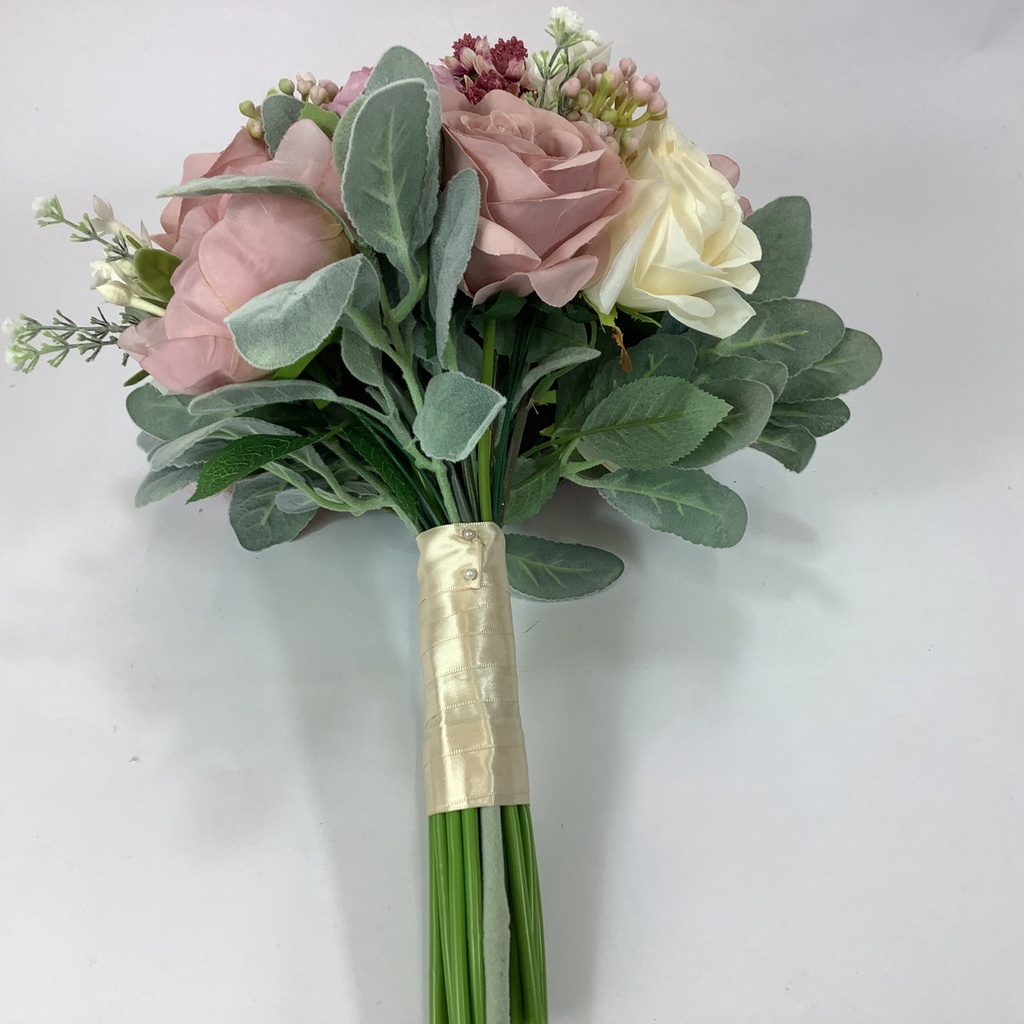 Bouquet artificiel pivoine, rose et astrance