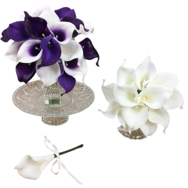 Bouquet artificiel de lys callas