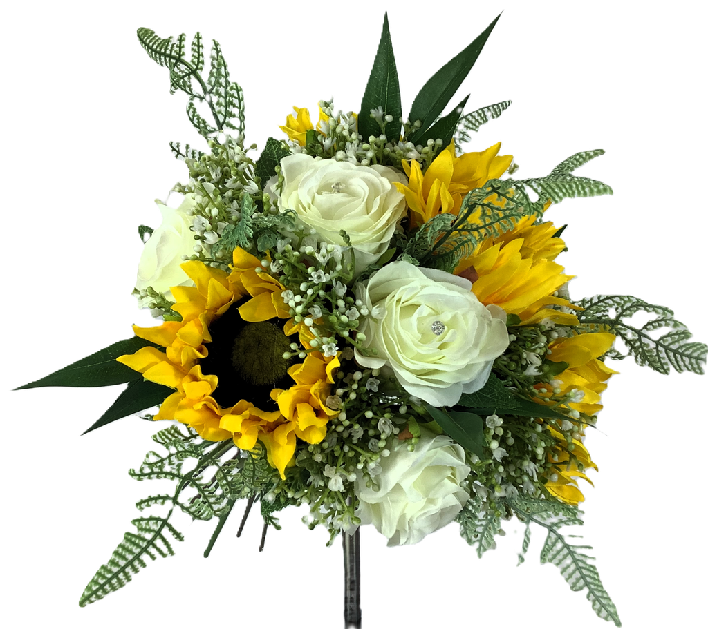 Bouquet artificiel rose et tournesol