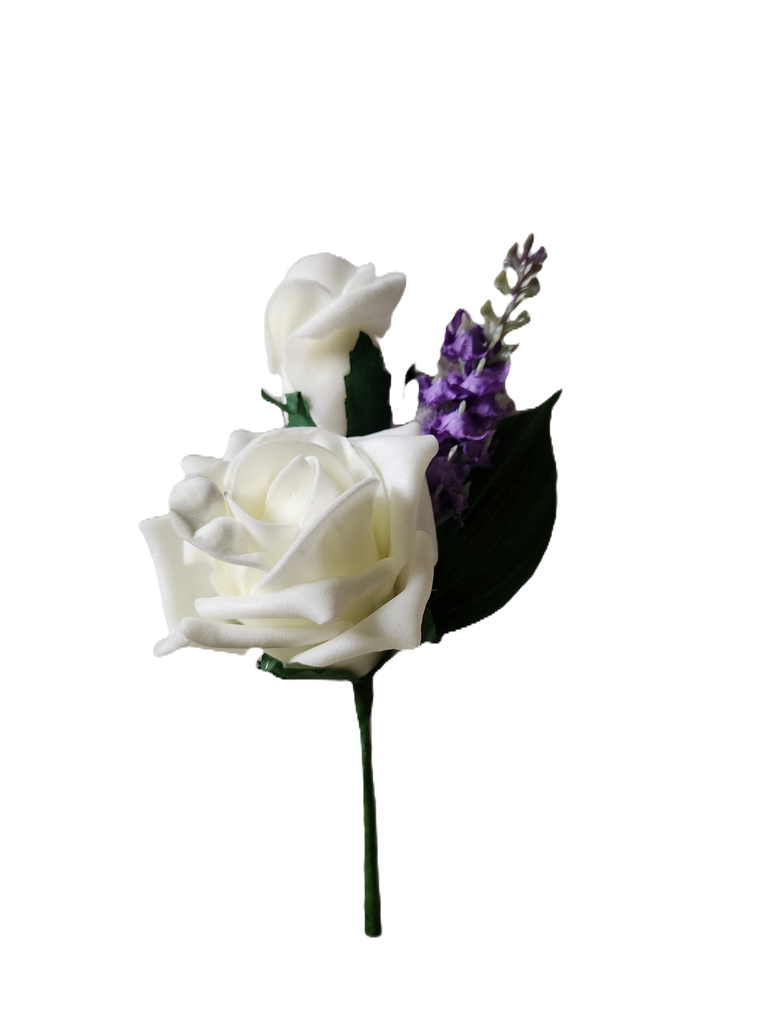 Boutonnière rose et lilas