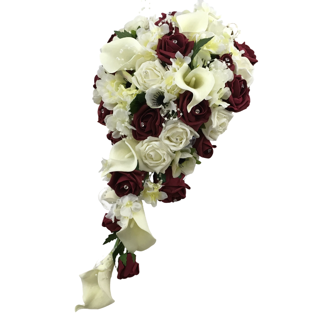 Bouquet tombant artificiel roses, anémones, callas