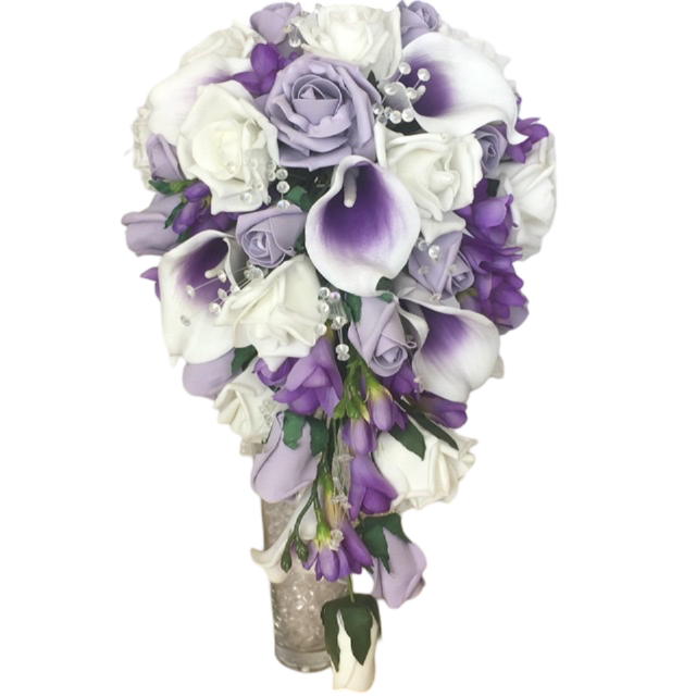 Bouquet de fleurs artificielles en forme de goutte