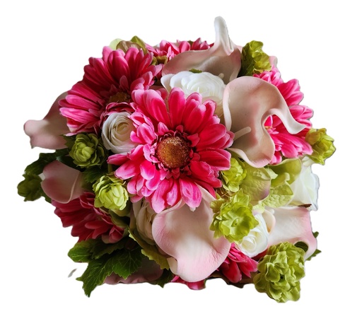 [VGLGG801HP Alba] Bouquet artificiel gerberas, callas, roses