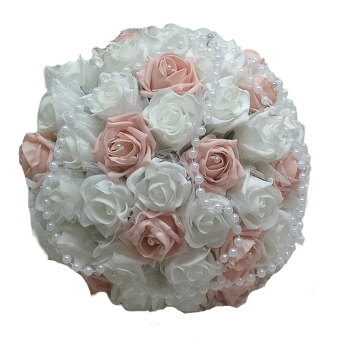 Bouquet artificiel de la mariée avec son filet perles