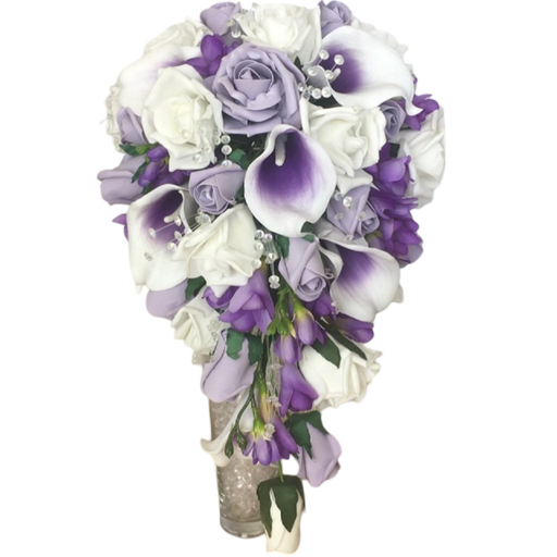 Bouquet de fleurs artificielles en forme de goutte