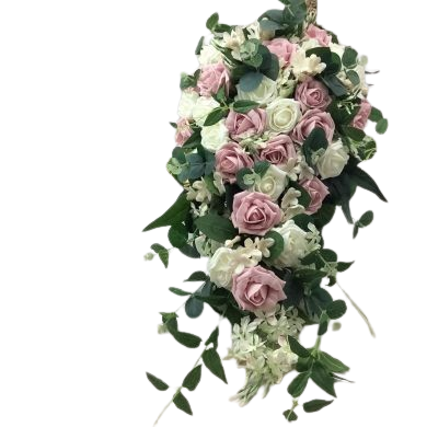 [kimi] Bouquet artificiel en cascade - jasmin de Madagascar et rose