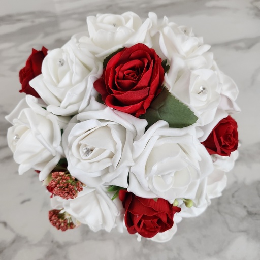 Bouquet de roses blanc et rouge