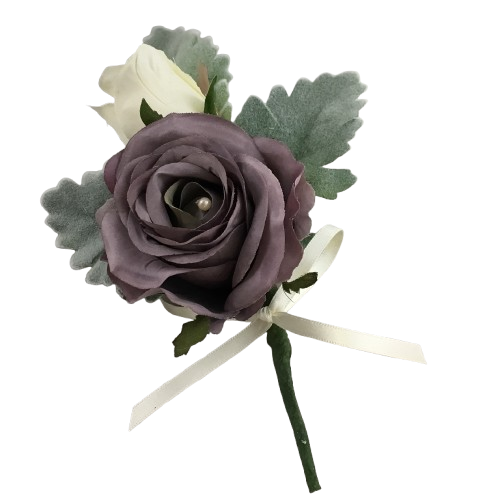 Boutonnière en soie roses 