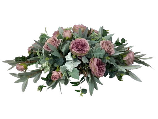 Centre de table artificiel pivoine et rose 75cm