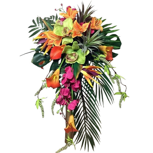 Bouquet artificiel tropical cascade 