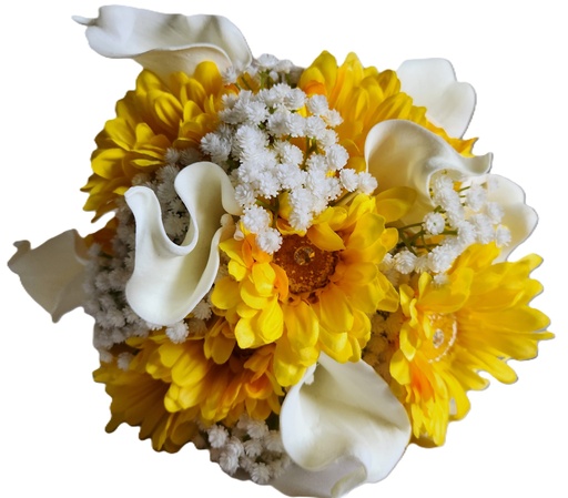 [VGGM801Y diana] Bouquet artificiel gerbera, callas et gypsophile
