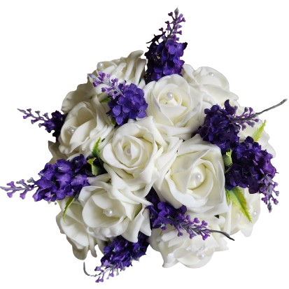Bouquet artificiel de roses et de lilas