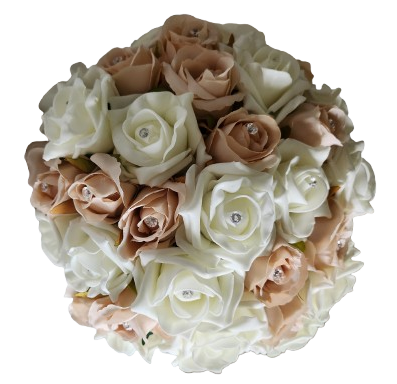 [CGCHLOELRRn 19] Bouquet artificiel de roses au deux textures 