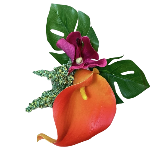 Boutonnière artificielle tropical 