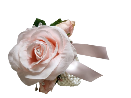 Bracelet en perle et ses roses en soie