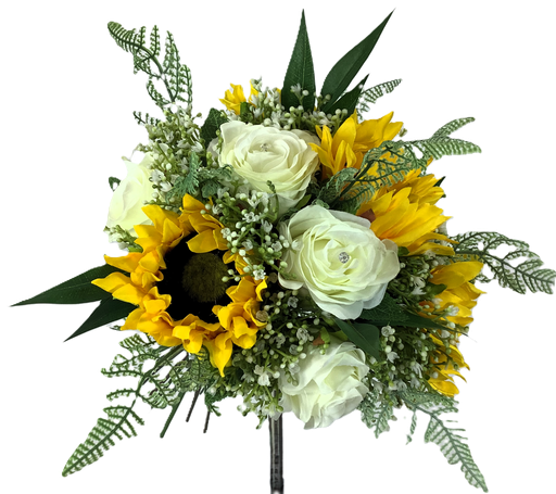 Bouquet artificiel rose et tournesol
