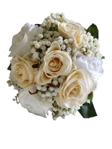[VGGYP-L-SW935x7  cg650 Alice] Bouquet de gypsophile et de rose en soie